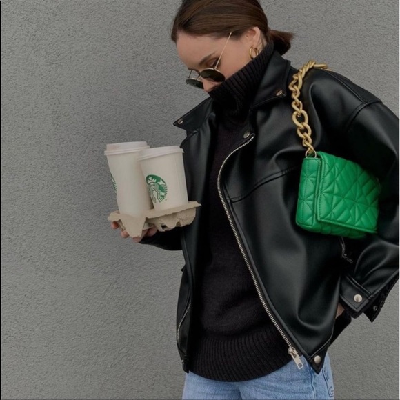 ZARA | NWT GREEN QUILTED SHOULDER BAG BLOGGERS Favorite - Picture 15 of 16